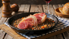 Jarret de porc aux lentilles