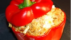 Poivrons garnis à la féta et semoule