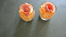 Verrine patates douces et magret fumé