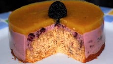 Bavarois aux griottes ananas sur pain d'épices