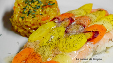 Saumon en papillote aux carottes