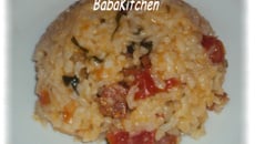 Risotto aux crevettes et chorizo