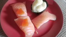 Nigiri de Sushi saumon et daurade au mascarpone
