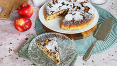 Gâteau aux pommes et pépites de chocolat à la poêle