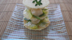 Millefeuilles de st jacques aux poireaux