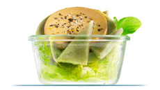 Verrine de foie gras et artichaut en salade