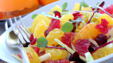 Salade de lotte à l'orange et aux fruits rouges