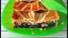 Tourte au fenouil caramélisé, épinard et tofu soyeux