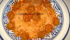 Spaghettis tunisienne à la boulette de viande à ma façon