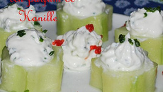 Bouchées au concombre et chèvre frais à la ciboulette