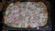 Gratin de ravioles au saumon