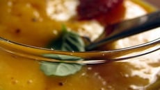 Verrine de butternut au chorizo piquant adouci à l'abricot sec