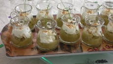 Verrine d'aubergines en mousse croustillante