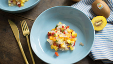 Ceviche au cabillaud et kiwi jaune