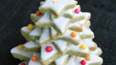Sapin de Noël à croquer en sablés au thé matcha