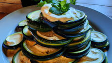 Tian de courgettes au chèvre et à la menthe