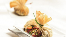 Aumônières de lardons fumés