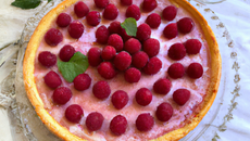Tarte légère à la mousse de framboises
