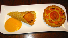 Tarte moelleuse aux abricots et son sorbet