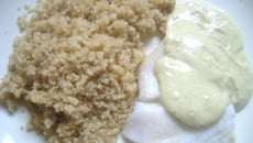 Flétan sauce curry et quinoa