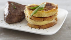 Gratin de Quenelles nature et patate douce, pavé de bœuf à la sauge