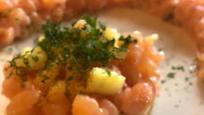 Tartare de saumon et crevettes