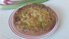 Gâteau rhubarbe façon tatin