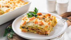 Lasagnes de saumon aux poireaux, sauce au mascarpone