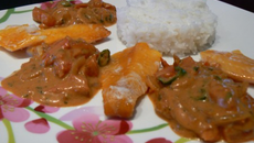 Filets de haddock au curry rouge