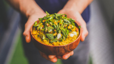 Caviar de courgette au curry et à la menthe