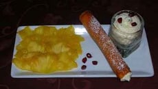 Carpaccio d'ananas et nems citron/passion