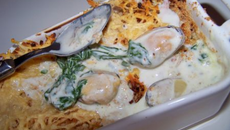 Gratin de moules au roquefort