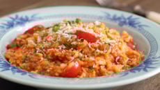 Risotto tomate-lardons