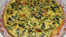 Tarte croustillante tout Roquefortaux poireaux sauvages