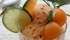 Sorbet de melon du Haut-Poitou au citron vert et romarin