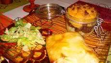 Parmentier de boudin aux pommes, feuilleté au livarot