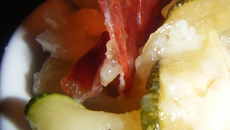 Risotto aux courgettes, mascarpone, parmesan et jambon de bayonne