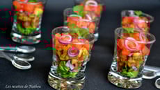 Verrines de poulet épicé au curry