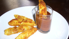 Frites de poire sauce chocolat