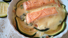 Gratin de saumon aux courgettes