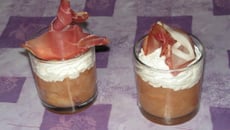 Verrine pomme/chèvre et jambon de parme