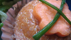 Flan de quinoa/ lentille rose à la tomate