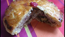Galette aux noix caramélisées, cranberries et chocolat blanc