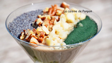 Crème dessert au fonio et kiwi, sans gluten et vegan