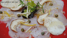 Carpaccio de lotte aux cèpes