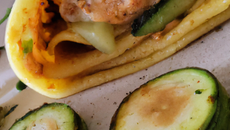 Crêpe farcie au poulet et courgette