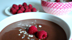 Soupe froide au chocolat et framboises
