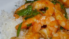 Crevettes thaï aux pousses d'épinards