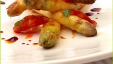 Asperges blanches, chorizo et vieux balsamique