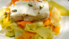 Cabillaud et ses tagliatelles de légumes